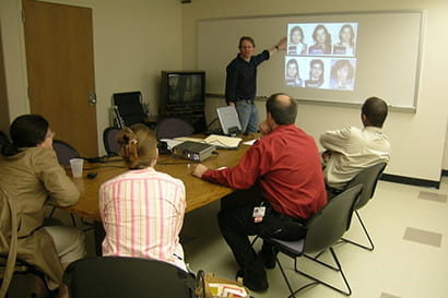 Andy Chambers, MD teaching an addiction psychiatry class