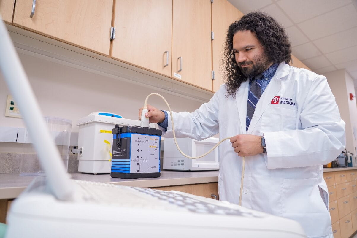 a resident prepares equipment