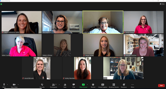 11 Radiologic and Imaging Sciences Undergraduate faculty on Zoom call