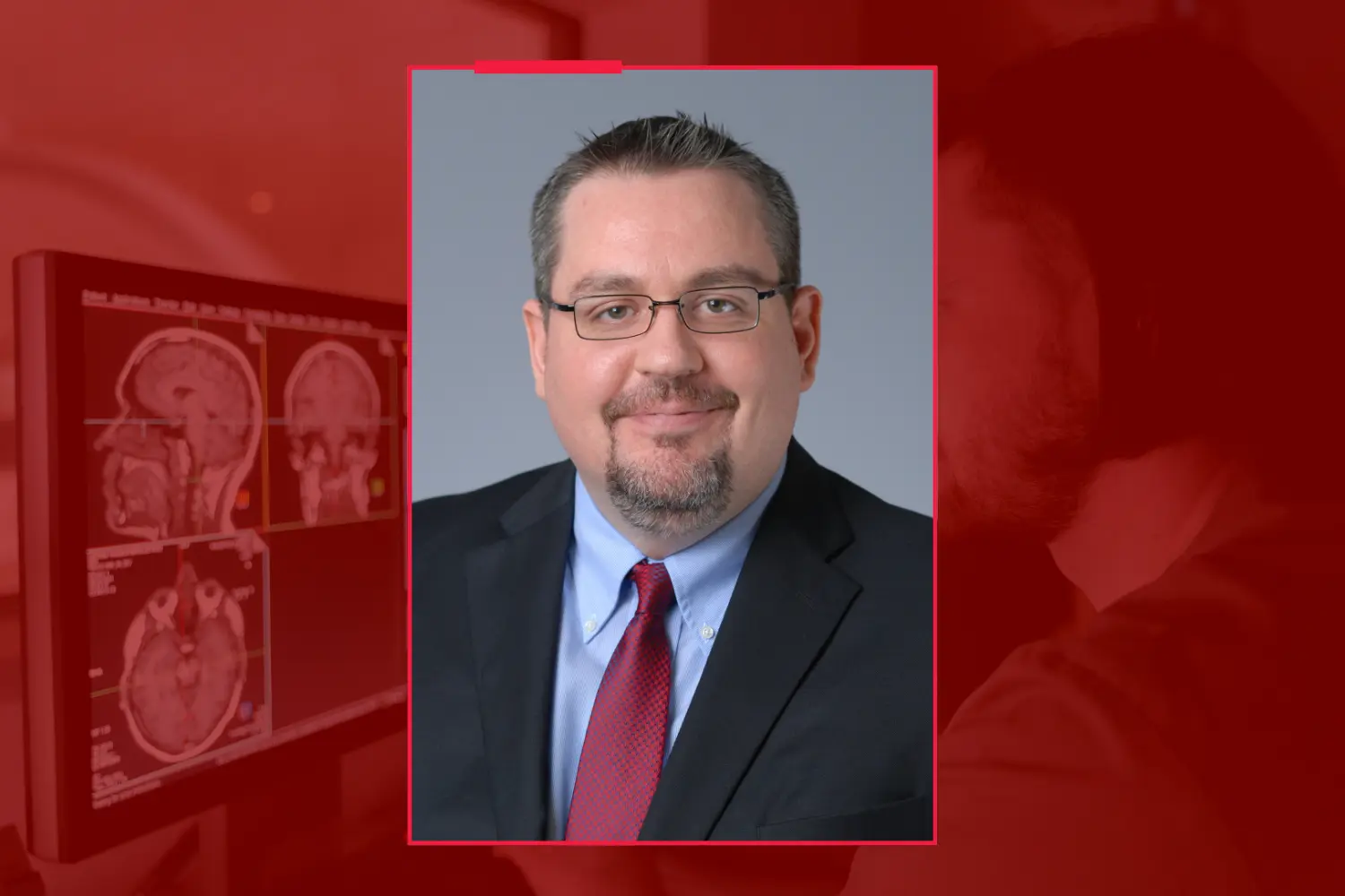 Jeff Dunkle on a red background.
