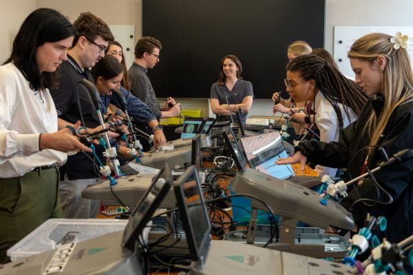 Miller's passion for surgical education is reflected in the time she spends helping medical students advance their surgical skills.