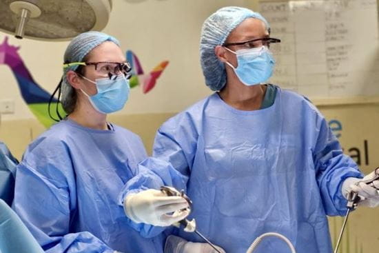 Sarah Tracy, MD, training during her fellowship rotation in Kijabe, Kenya