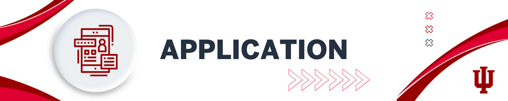 Application banner image with IU trident and IU crimson theme with application icon