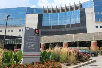 IU University Hospital exterior shot