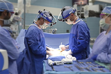 Cardiothoracic surgery taking place in the OR
