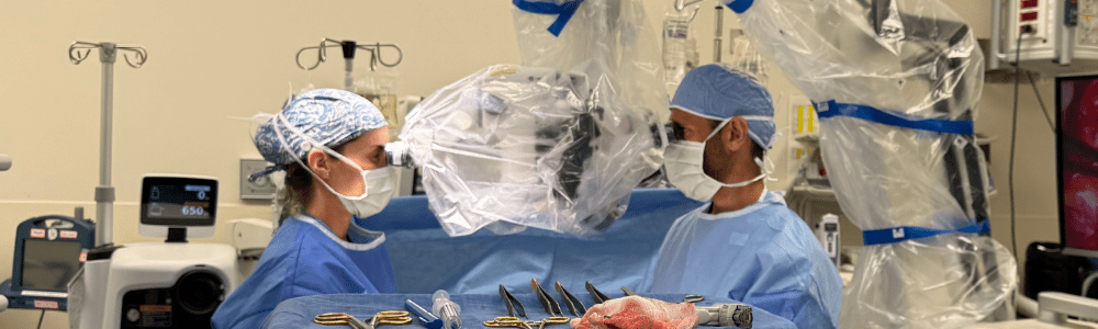 Al Hassanein, MD, and female surgeon in the operating room for a Microsurgery case.