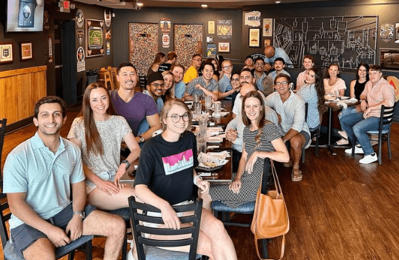 2023 diverse group of plastic surgery residents, fellows, faculty and more at the welcoming event