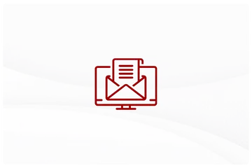 Application Icon in crimson red on a faint white patterned background