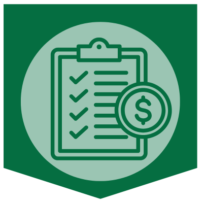 Finance report illustration on a green background