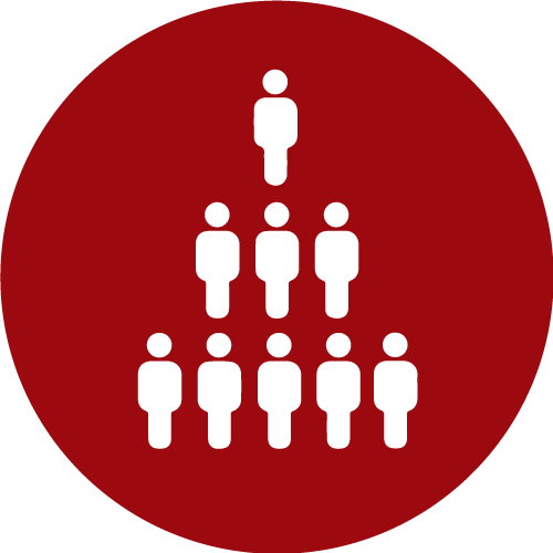 people in a pyramid shape icon