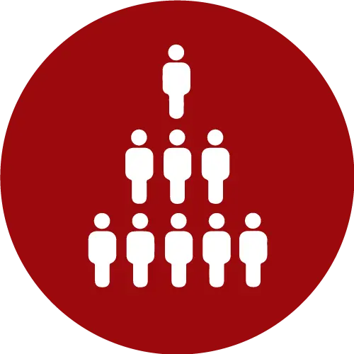 people in a pyramid shape icon