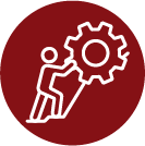 Icon of a person turning a gear
