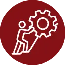 Icon of a person turning a gear