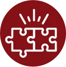Icon of two puzzle pieces fitting together