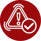 icon of alert symbol and check mark