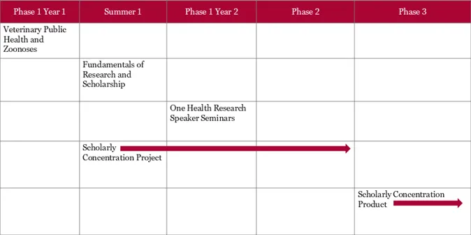 timeline for one health concentration
