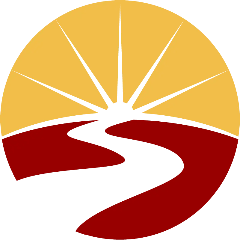 illustration of a path leading into a setting sun