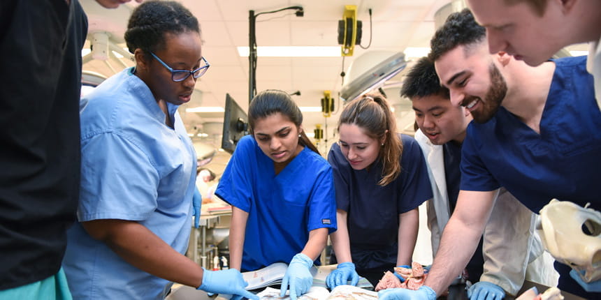 students prepare for anatomy lab at the west lafayette campus