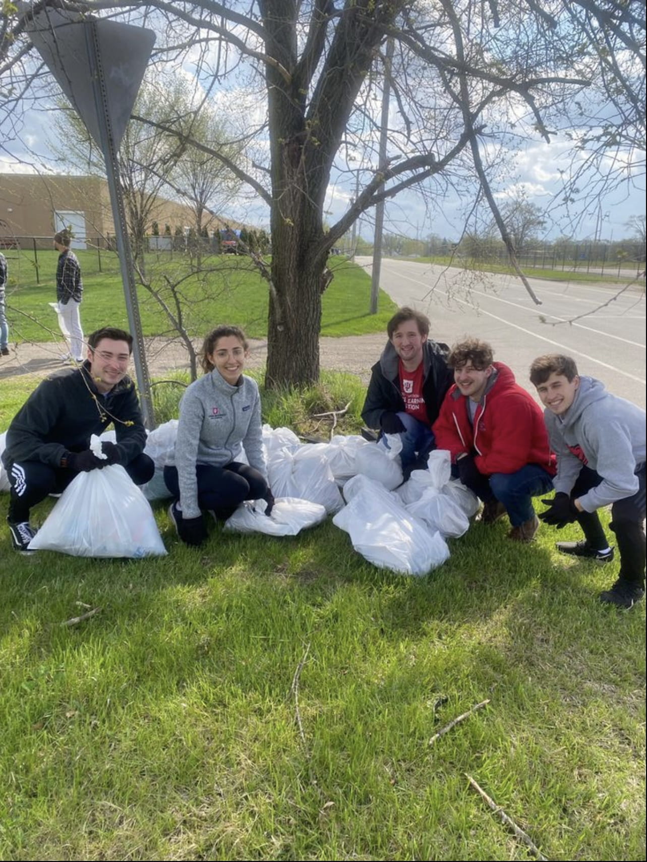 Students during unity garden service learning day