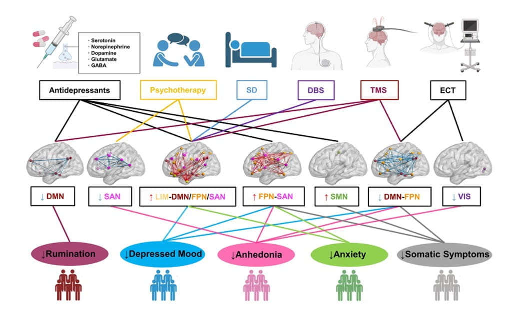 Hypothetical model of symptom-specific, network-guided treatments