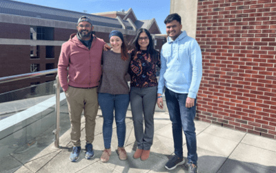 group photo of 4 members of the Datta Lab in Indianapolis