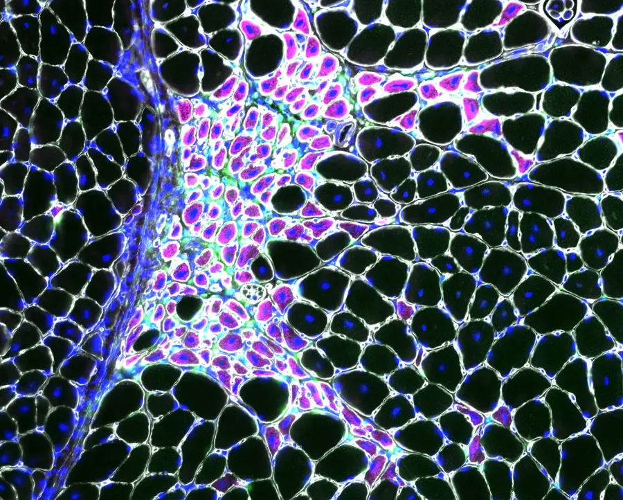 an image of macrophages in a muscle sample