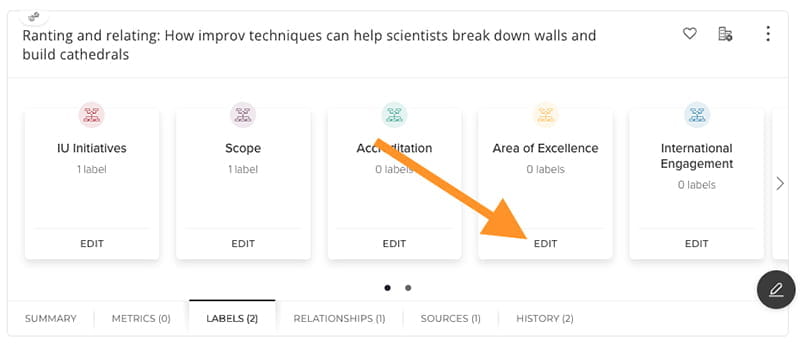A screenshot of the Elements platform shows where to click on Edit in order to complete the task described.