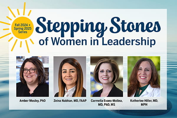 Stepping Stones 2024-2025 Line-up graphic featuring photos of all four speakers