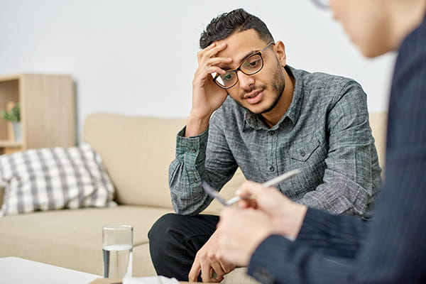 Man in a counseling session