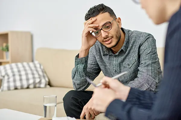 Man in a counseling session