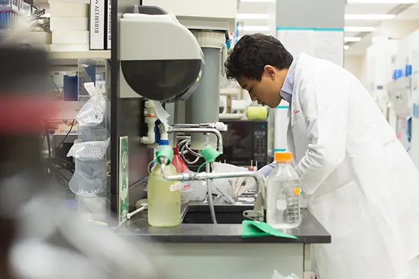 A researcher at work in an IU School of Medicine lab