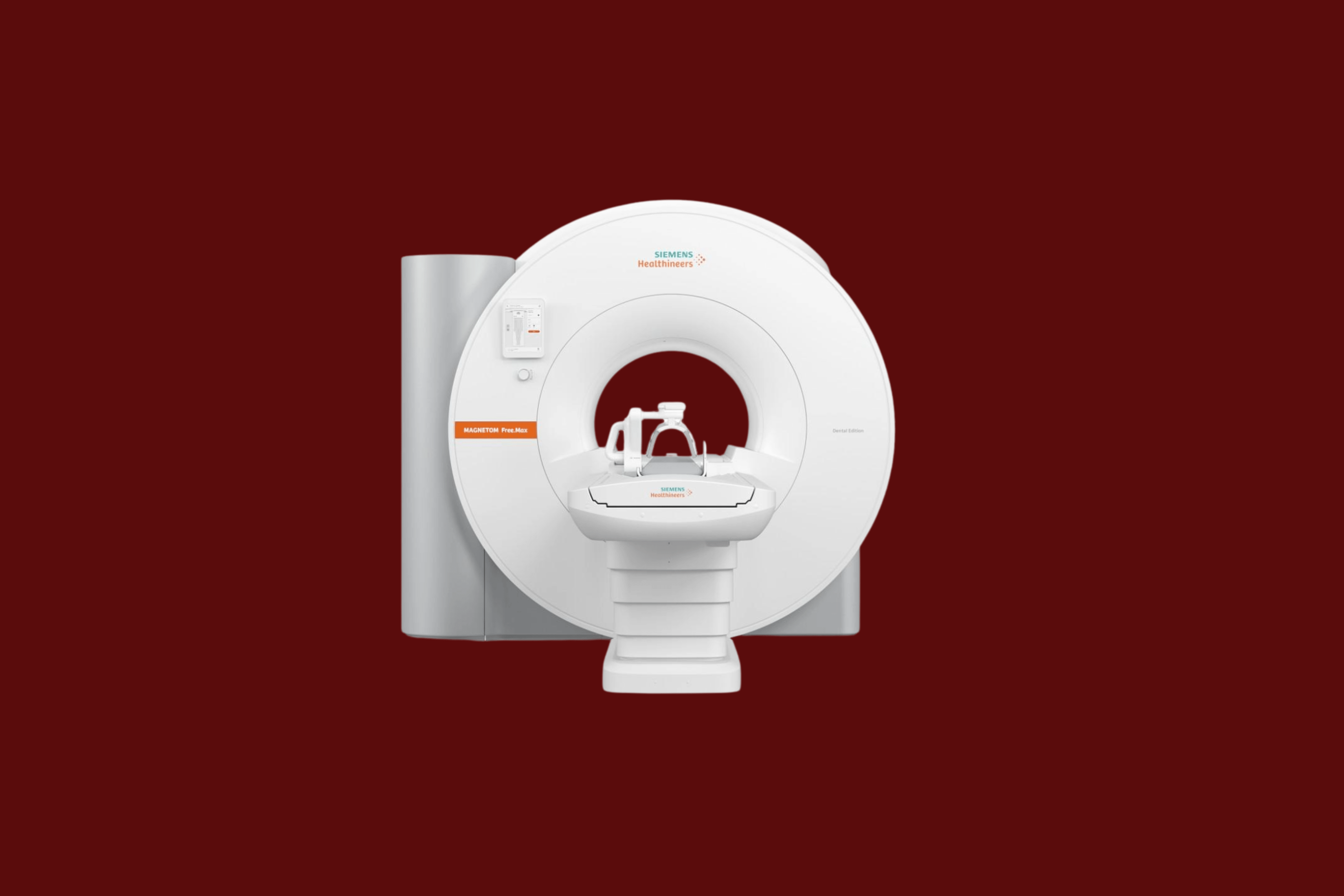 Vector image of the Siemens FREEMAX .55T on a dark red background.