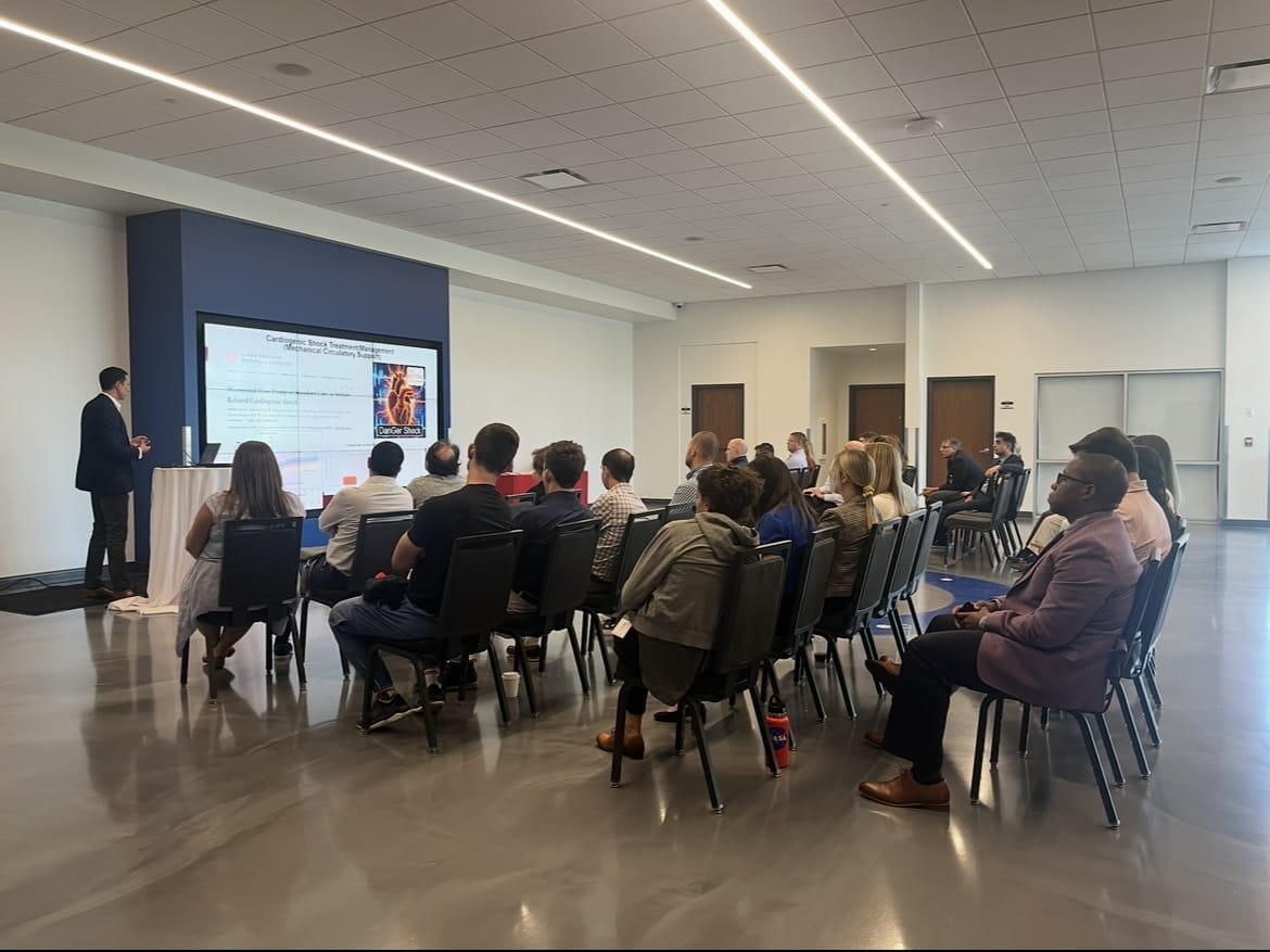 Dr. Hyslop giving presentation to audience