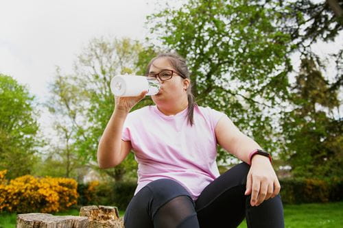woman drinking water