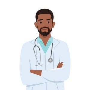 cartoon image of African American Male nurse practitioner