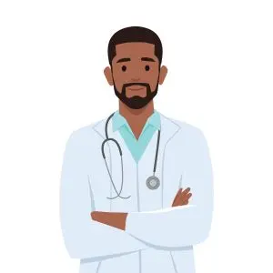 cartoon image of African American Male nurse practitioner