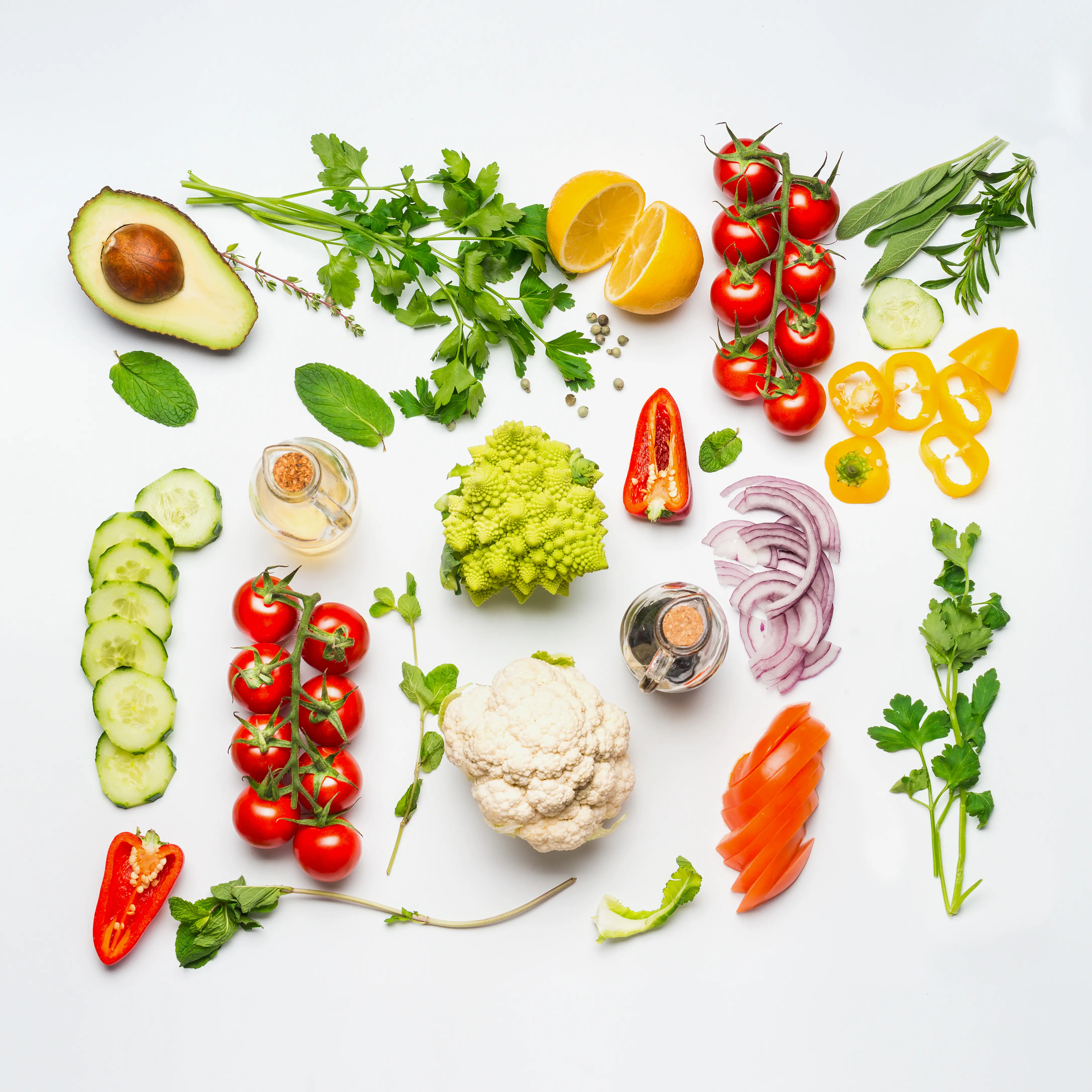 picture of colorful fruits and vegetables 