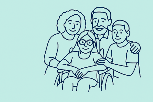 cartoon image of family support