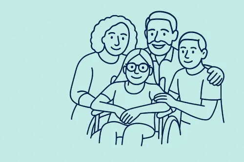 cartoon image of family support