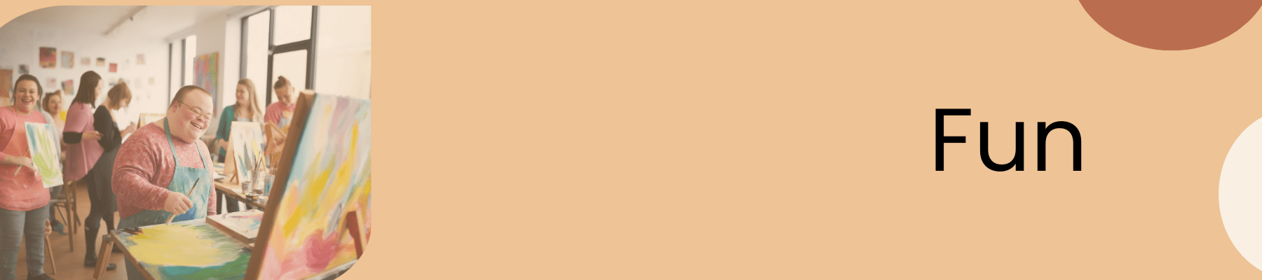 fun banner on orange background