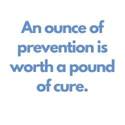 An ounce of prevention is worth a pound of cure.