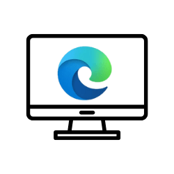 image of a computer with the Microsoft edge logo