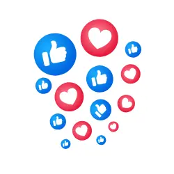 like and love emojis