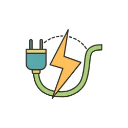 power cord with lightning bolt