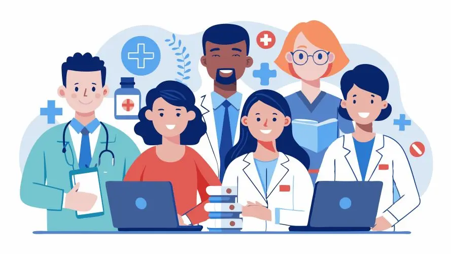 cartoon image of primary care team