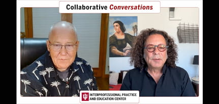 Patient advocate, Rick Philips speaks with Keck School of Medicine Artists in Residence, Ted Meyer