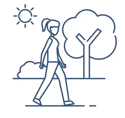 person walking in nature