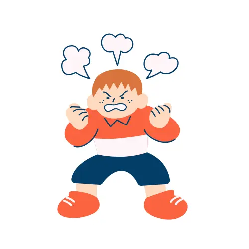 cartoon image of an angry boy
