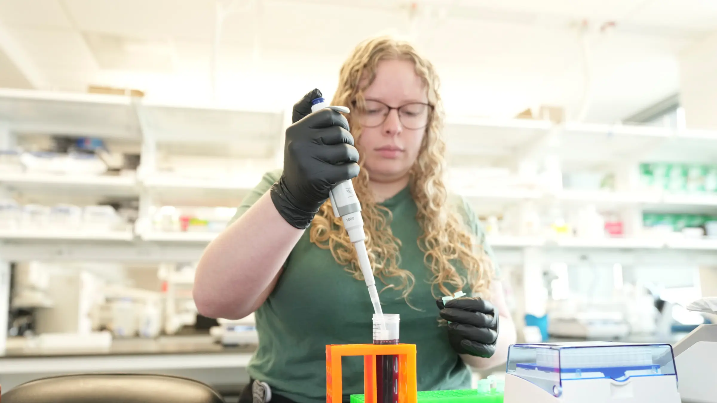 a person working in a lab