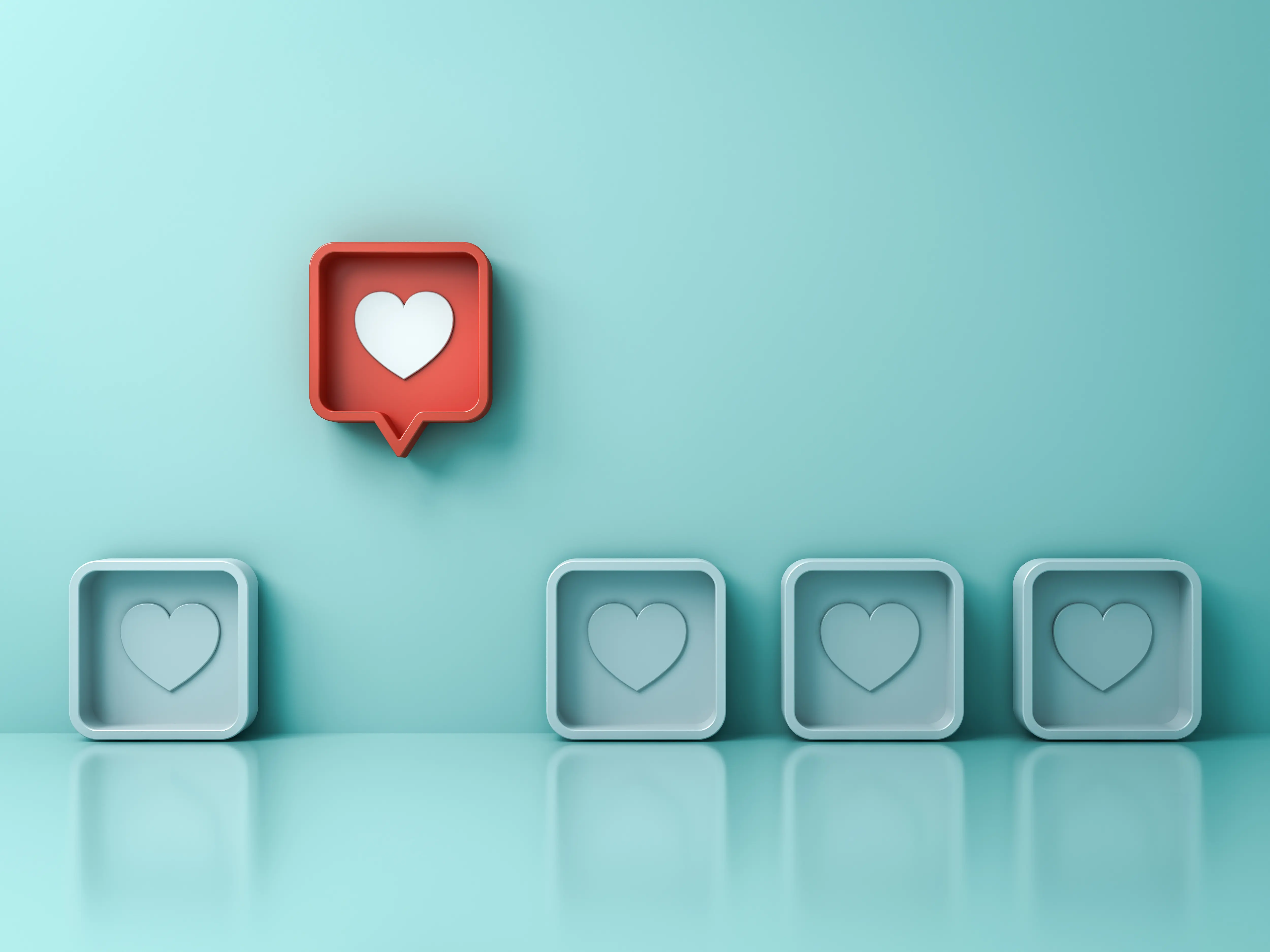 like icon on blue background